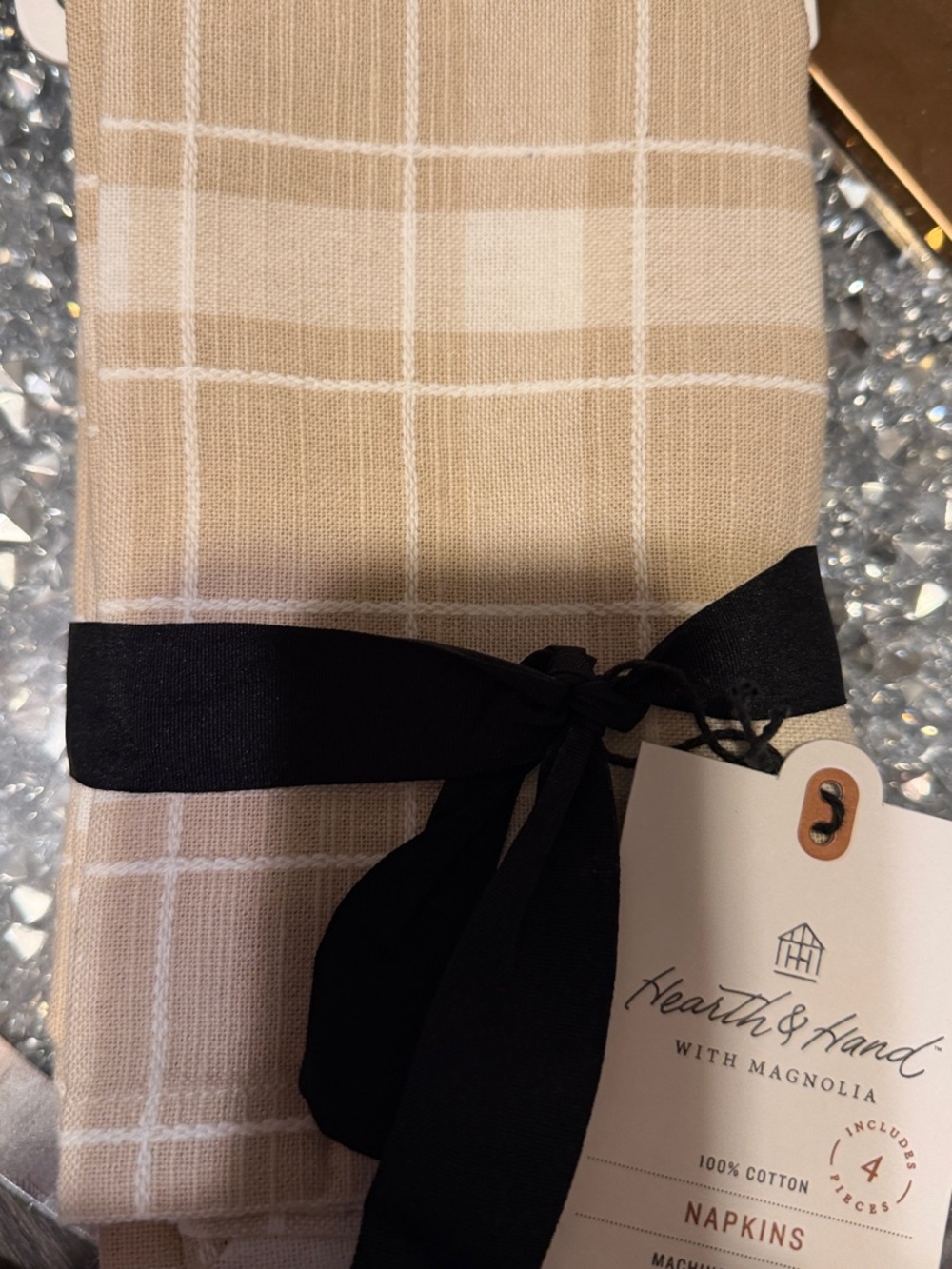 Hearth & Hand with Magnolia Beige Windowpane Napkins - Set